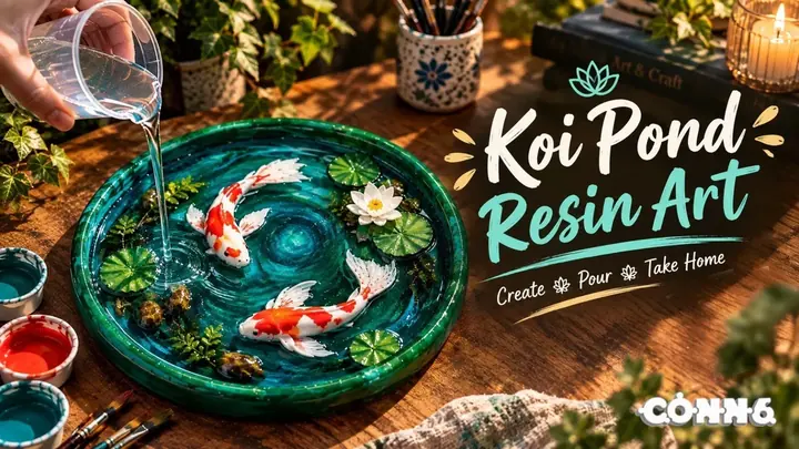 Koi Pond Resin Art poster