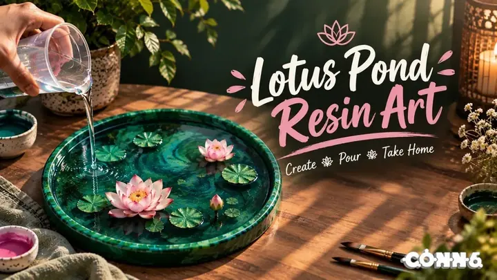 Lotus Pond Resin Art poster